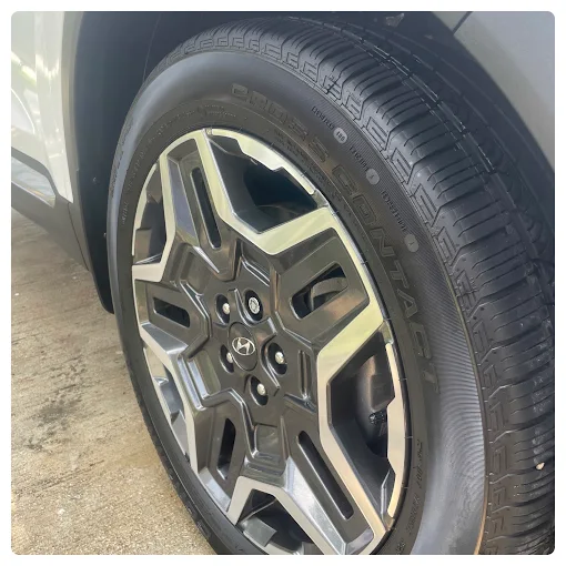 wheels and tires cleaned after a wash and wax service in fort worth, tx